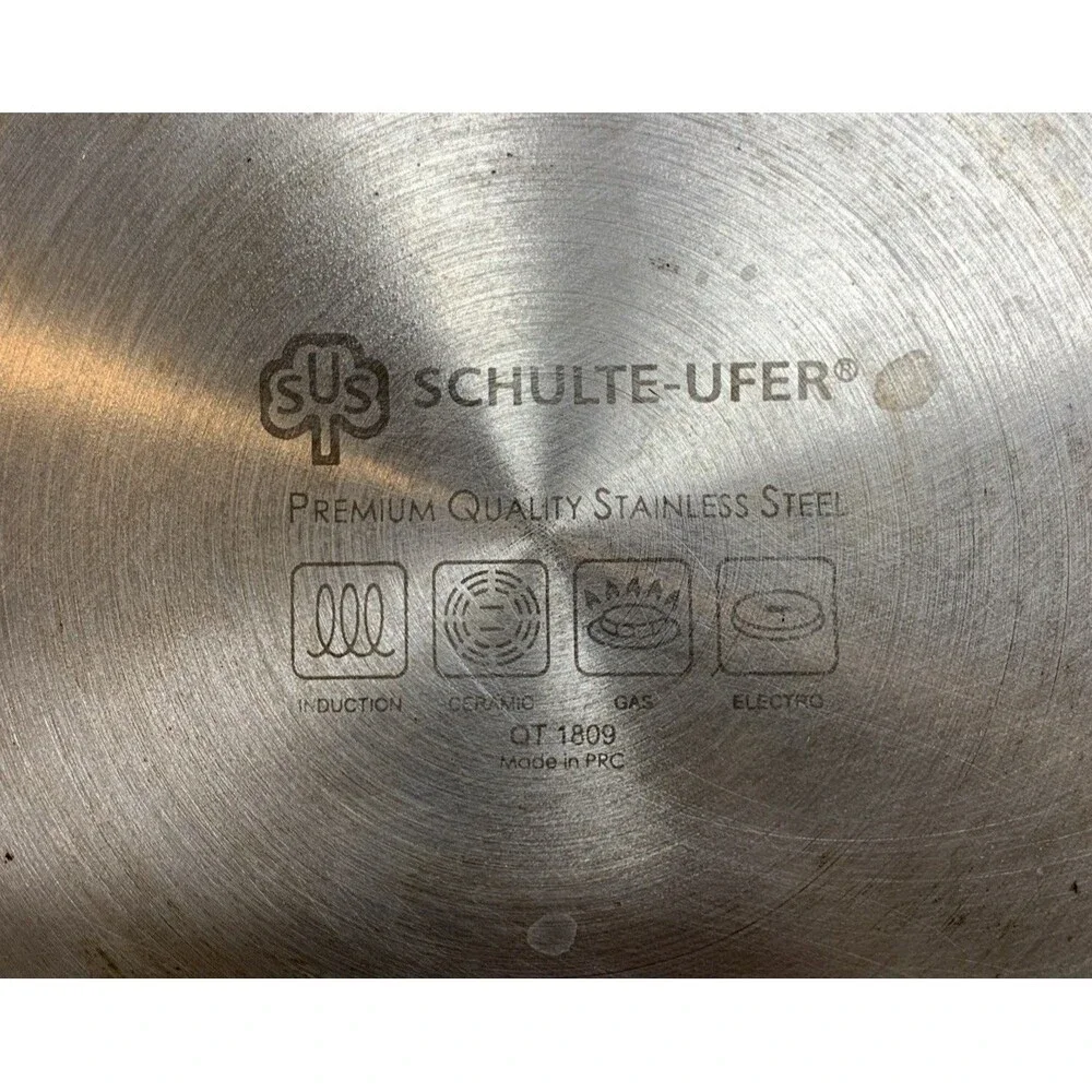 Schulte-Ufer 1.5 Qt Stainless Steel Pot With Lid Made In PRC 1809